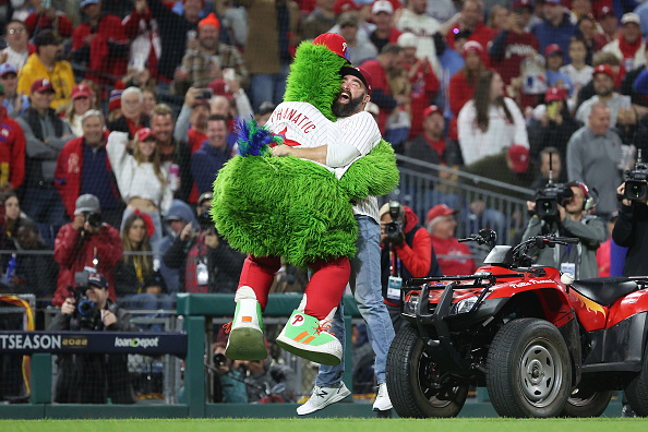 The Phillies Weren't Losing Game 3 with Jason Kelce in the House, Chugging  Beers and Wearing White New Balance Dad Shoes - Crossing Broad