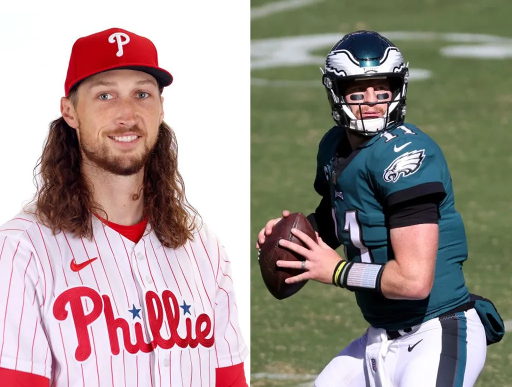 Epic Head To Head Battle Between Carson Wentz and Phillies Pitcher