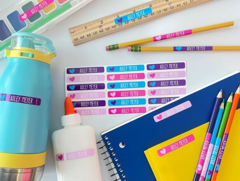 personalized label stickers for school supplies