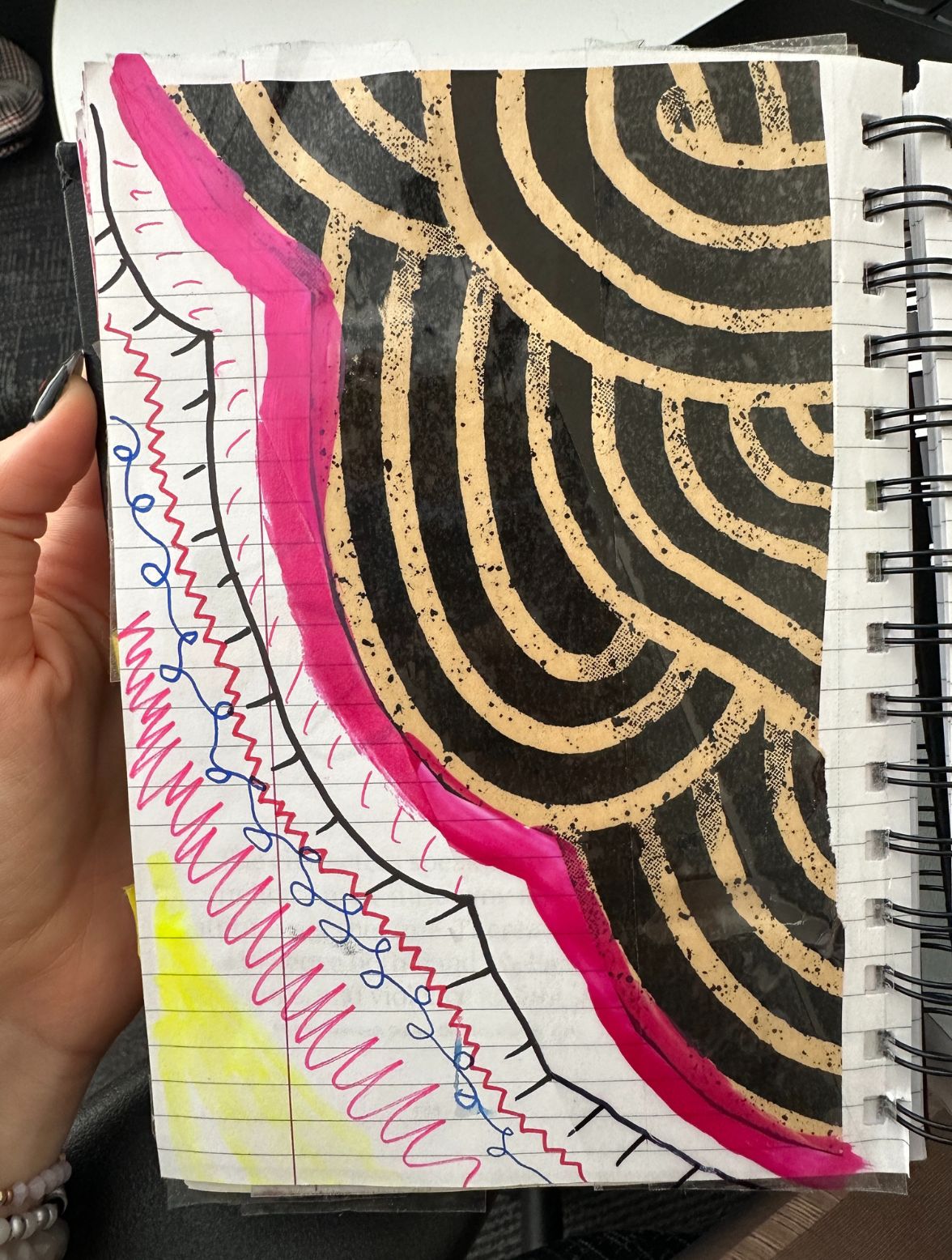 journal page with a pattern on it