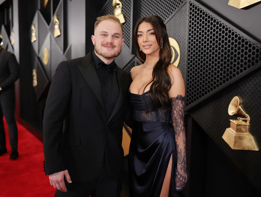 Zach Bryan and Brianna LaPaglia attend the 66th GRAMMY Awards 