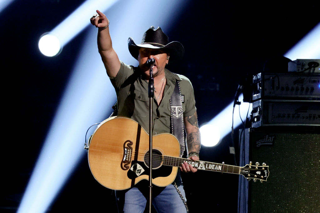 Jason Aldean performs onstage during the 58th Academy Of Country Music Awards